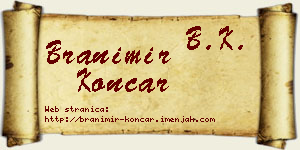 Branimir Končar vizit kartica